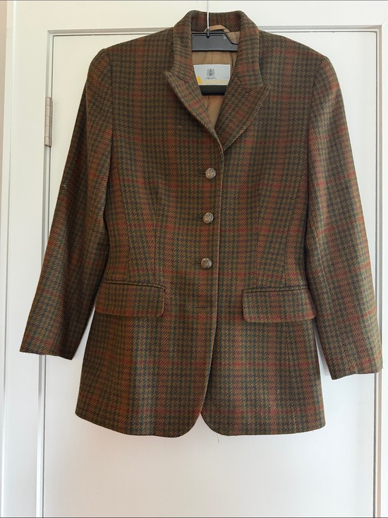 Aquascutum London Jackets & Blazers - Aquascutum London Brown & Green Plaid Tweed Blazer size 4
